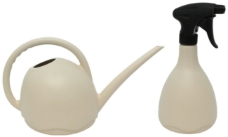 Heimwerkercenter Übertopf MePla - Set Kunststoff Gießkanne Meduza 1,8L + Sprüher 0,7L - creme