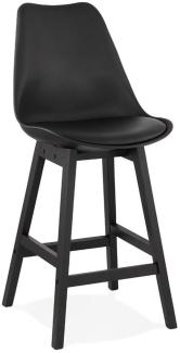 KADIMA DESIGN Bistrohocker Kunstleder | 44 cm Sitzbreite | Stilvolles Design Pflegeleicht Stabil | Schwarz | Barsitz