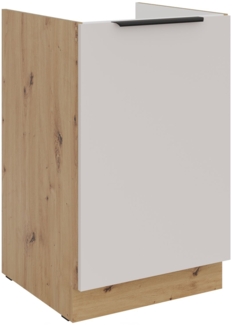 Küchen Spülenunterschrank 50 cm Küche SOLANO Kaschmir beige matt + Eiche Artisan matt Küchenzeile Küchenblock Küche Einbauküche