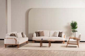 Sitzgruppe/Sofa Set - Wohnzimmergarnitur "Dianella" 3+3+1+1-Beige