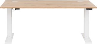 Schreibtisch >e-desk< in Eiche/weiß- 175x72x80 (B/H/T) elektrisch verstellbar