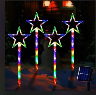 Solarbetriebene Lichterkette für Weihnachtsdekorationen, 1 bis 5 Sterne