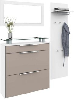 borchardt Möbel Garderoben-Set Oliva, (3-tlg), mit hängendem Schuhschrank, Paneel und Spiegel