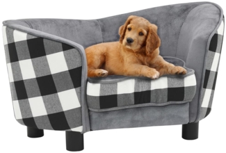 vidaXL Hundesofa Grau 68x38x38 cm Plüsch 170963