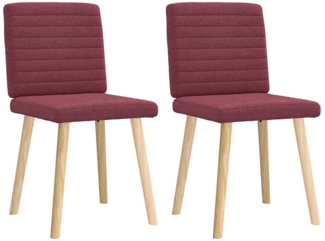 vidaXL Esszimmerstühle 2 Stk. Weinrot Stoff 4101177