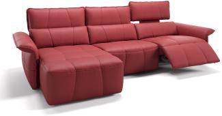 Sofanella Ecksofa ADRIA Ledersofa Eckcouch Echtleder in Rot