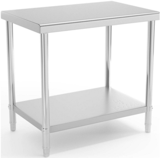 Royal Catering Arbeitstisch 90 x 60 cm Edelstahltisch Edelstahl Zerlegetisch Gastro 210 kg