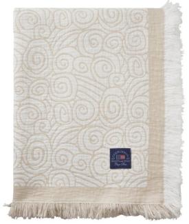 LEXINGTON Tagesdecke Jacquard Organic Cotton Beige/White (160x240cm) 12420100-2030-BS10