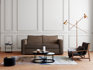 Vente-unique - Schlafsofa mit Matratze 3-Sitzer - Cord - Braun - Liegefläche mit Lattenrost mit breiten Latten 140 cm - Matratze 18 cm - LORETO