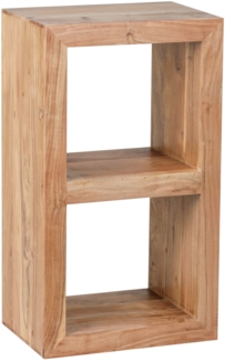 Standregal MUMBAI Massivholz Akazie 88 cm hoch 2 Böden Design Holz-Regal Naturprodukt Beistelltisch Landhaus-Stil