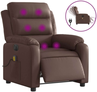 vidaXL Massagesessel Elektrisch Braun Kunstleder 3205037