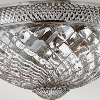Elstead Lighting Deckenleuchte Plantation, Stahl / Klarglas, poliertes antikes Nickel, 3 Lampen
