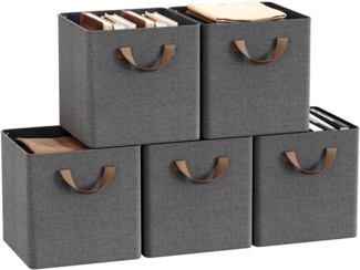 Woltu Aufbewahrungsbox (5 St), faltbare Stoffboxen 5 Stück, mit Griffen Metallrahmen