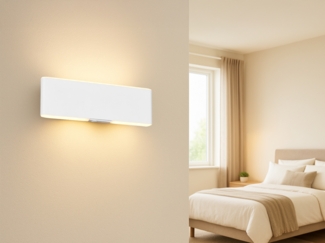 LED Akku Wandleuchte mit Fernbedienung, per USB aufladbar, Weiß Breite 22cm