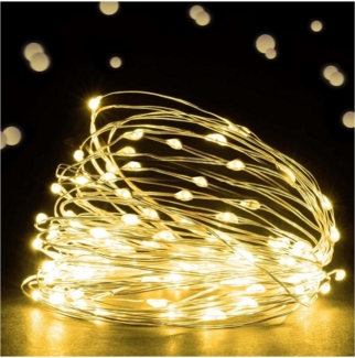 Qualra LED-Lichterkette 20/30/50/100LED Lichterkette Batterie 2/3/5/10M Weihnachtslichterkette, Wasserdicht Garten Wohnzimmer Weihnachten Deko