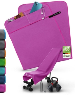 NirvanaShape Sporthandtuch Fitness-Handtuch mit Magnet-Clip, Mikrofaser Sporthandtuch, Microfaser, 2x Reißverschlusstaschen & Funktionaler Geräteüberzug, Ultra-Saugfähig