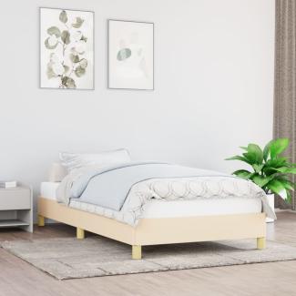 vidaXL Boxspringbett, 100x200 cm, Creme, Stoff, Natur