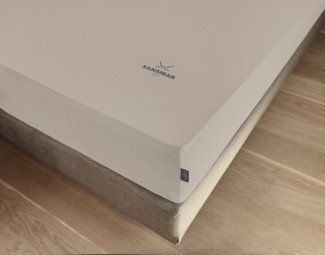Sansibar Sylt Spannbettlaken Uni Jersey Boxspring Spannbetttuch, perfekte Passform, 40 cm Steg, Gummizug: rundum, Rundumgummizug, (1 Stück), hochwertige Baumwolle, langlebig, klimaregulierend