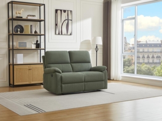 Vente-unique - Relaxsofa elektrisch 2-Sitzer - Cord - Grün - LUNANO