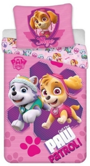 PAW PATROL Bettwäsche Paw Patrol Skye Everest Kinder Bettwäsche Set, PolyCotton, 2 teilig, Deckenbezug: 135-140x200 cm Kissenbezug: 65X65 cm