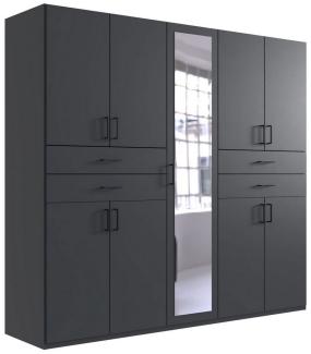 Kleiderschrank Taiga Drehtürenschrank 313x58x210cm Graphit / Artisan Eiche