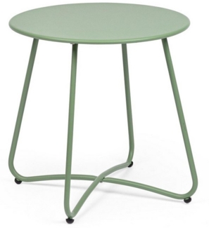 Bizzotto Beistelltisch Austin aus Metall Ø 45 cm, Grün, Mit Stellschrauben
