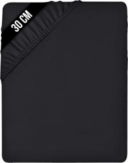 Utopia Bedding - Spannbettlaken 135x190 cm - Schwarz - Gebürstete Polyester-Mikrofaser Spannbetttuch - 30 cm Tiefe Tasche