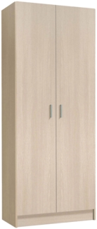 Dmora 2-türiger Mehrzweckschrank Abadubidu, Besenschrank, Schuhregal mit Regalen, Schuhschrank, cm73x37h180 cm, Eiche