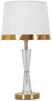 Dmora Tischlampe Arriccio, Schreibtischleuchte, Büroleuchte, Arbeitslampe, 30x30 h56 cm, Weiß und Gold