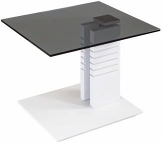 Beistelltisch höhenverstellbar Cloe 55x47x47 Parsolglas Weiß/Grau