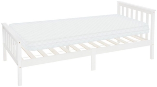 ML-DESIGN Bettgestell Holz Tagesbett, Jugend Einzelbett mit Kopf- & Fußteil, Holzbettgestell, Kinderbett, Bettrahmen Massivholz Bett Jugendbett Kiefer Weiß