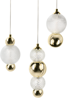 Hängeleuchte 3-flammig SORA LED Glas Gold