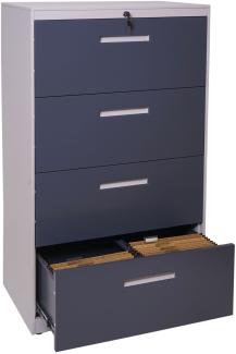 Hängeregisterschrank HWC-A10, Aktenschrank Büroschrank Stahlschrank, A4 abschließbar ~ 132x76x46cm grau-dunkelgrau