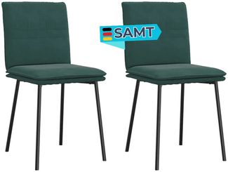 Esszimmerstühle VERA 2er Set Dunkelgrün Samt | Polsterstühle Küchenstuhl Wohnzimmerstühle Essstühle bequem