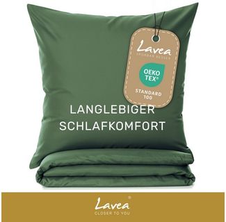 Lavea Bettwäsche Mikrofaser Bettwäsche-Sets mit Kissenbezügen und Bettbezügen, 4 teilig, Bettbezug und Kissenbezug mit Reißverschluss, weich, hypoallergen