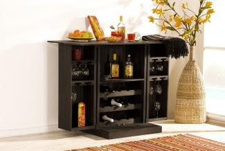 Kolonialstil Bar Barschrank Weinschrank Weinregal MEXICO - 2 Drehtüren - schwarzbraun - wenge