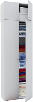 VCM Kleiderschrank Vandol 912257 Weiß B. 70 x H. 218 x T. 40 cm