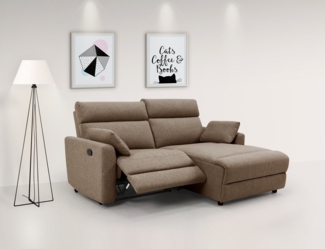 OTTO home Ecksofa JENNA, L-Form, 209cm, manuelle u. elektrische Funktion, mit USB A/C, Liegefunktion 105°-150°, Federkern, Struktur fein. Unser Tiefpreis