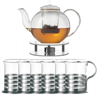 LEONARDO Teeset Armonia Teekanne Stövchen Teegläser Balance (8-tlg.) 0678615537817