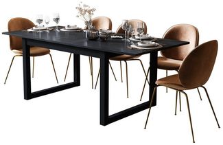 Newroom Esstisch Vincent, ausziehbar 160-200 cm in Schwarz Schiefer Modern