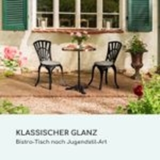 blumfeldt Patras - Bistro-Tisch, Gartentisch, Deko-Zierkante, Gusseiserner Standfuß, für drinnen und draußen, wasserfest, frostsicher, 57,5 cm Ø 72 cm Höhe, schwarz