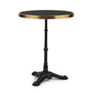 blumfeldt Patras - Bistro-Tisch, Gartentisch, Deko-Zierkante, Gusseiserner Standfuß, für drinnen und draußen, wasserfest, frostsicher, 57,5 cm Ø 72 cm Höhe, schwarz