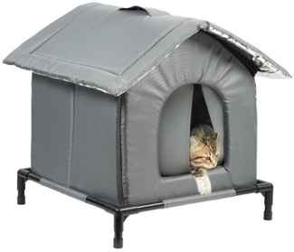 Ledander Tierhaus Wetterfestes und isoliertes Katzenhaus für draußen,Tierbett Katzenhaus, Katzenzelt, einfach aufzubauen, mit erhöhtem Boden für Schutz