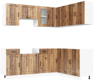 vidaXL 11-tlg. Küchenschrank-Set Kalmar Altholz-Optik Holzwerkstoff 3314949