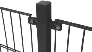 HOME DELUXE Pfosten für Doppelstabmattenzaun MORATA - 2100 mm Anthrazit