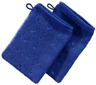 Möve Waschhandschuh Waschhandschuh 2er-Pack "Quadretti", Frottier (2-St), Walk-Frottier Uni