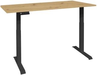Schreibtisch höhenverstellbar elektrisch Editha 140x90 schwarz/asteiche 14223-14090