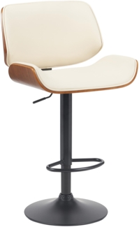 CLP Barhocker Beverley Kunstlederbezug Bugholz höhenverstellbar und drehbar,walnuss/creme