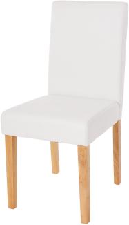 Esszimmerstuhl Littau, Küchenstuhl Stuhl, Kunstleder ~ weiß matt, helle Beine