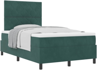vidaXL Boxspringbett mit Matratze Dunkelgrün 120 x 200 cm Stoff 3339893